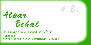 alpar behal business card